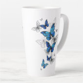 Blue Flying Butterflies Morpho Milchtasse (Rechte Ecke)