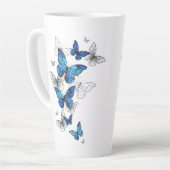 Blue Flying Butterflies Morpho Milchtasse (Linke Ecke)