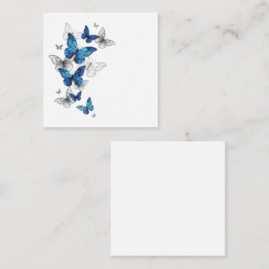 Blue Flying Butterflies Morpho Mitteilungskarte (Vorne/Hinten)