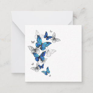 Blue Flying Butterflies Morpho Mitteilungskarte