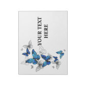 Blue Flying Butterflies Morpho Notizblock (Rotiert)