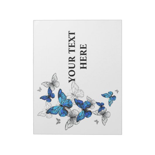 Blue Flying Butterflies Morpho Notizblock (Rotiert)