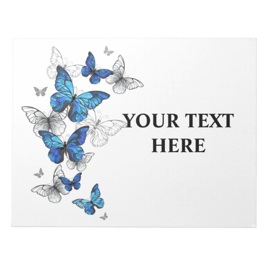 Blue Flying Butterflies Morpho Notizblock (Vorderseite)