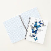 Blue Flying Butterflies Morpho Notizblock (Innenseite)