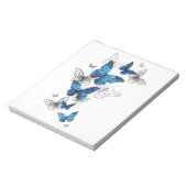 Blue Flying Butterflies Morpho Notizblock (Rotiert)