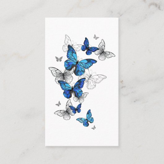Blue Flying Butterflies Morpho Platzkarte (Vorderseite)
