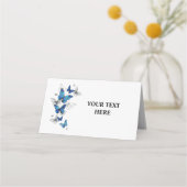 Blue Flying Butterflies Morpho Platzkarte (Rückseite)