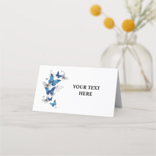 Blue Flying Butterflies Morpho Platzkarte