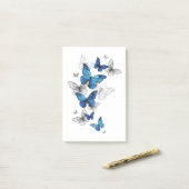 Blue Flying Butterflies Morpho Post-it Klebezettel (Auf Schreibtisch)