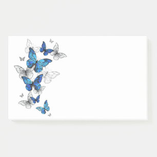 Blue Flying Butterflies Morpho Post-it Klebezettel