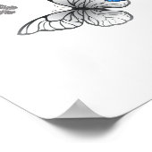 Blue Flying Butterflies Morpho Poster (Ecke)