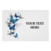 Blue Flying Butterflies Morpho Poster (Vorderseite)