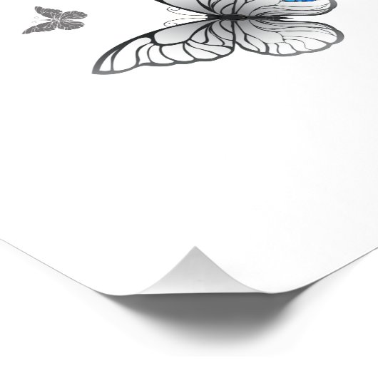 Blue Flying Butterflies Morpho Poster (Ecke)