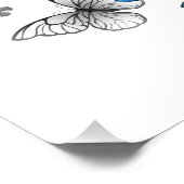 Blue Flying Butterflies Morpho Poster (Ecke)