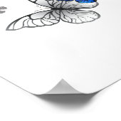 Blue Flying Butterflies Morpho Poster (Ecke)