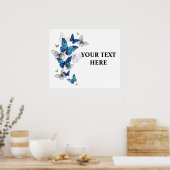 Blue Flying Butterflies Morpho Poster (Küche)