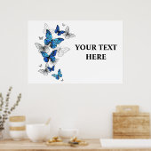 Blue Flying Butterflies Morpho Poster (Küche)