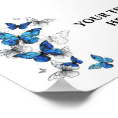 Blue Flying Butterflies Morpho Poster (Ecke)