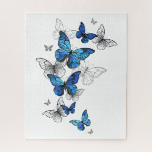 Blue Flying Butterflies Morpho Puzzle