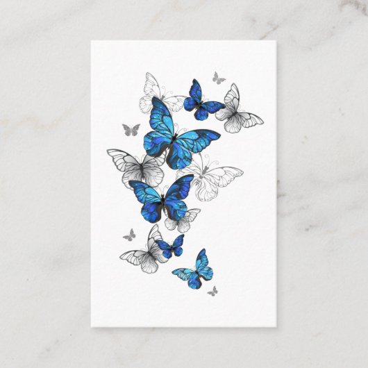 Blue Flying Butterflies Morpho Rabattkarte (Vorderseite)