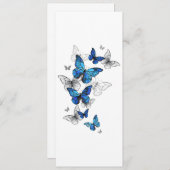 Blue Flying Butterflies Morpho Save The Date (Vorne/Hinten)