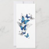 Blue Flying Butterflies Morpho Save The Date (Vorderseite)