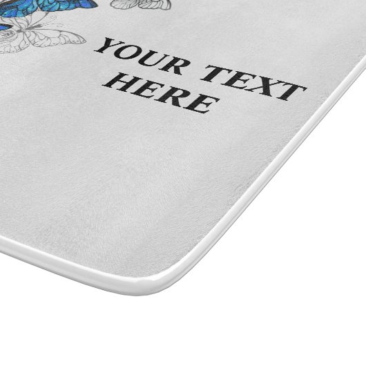 Blue Flying Butterflies Morpho Schneidebrett (Ecke)