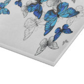 Blue Flying Butterflies Morpho Schneidebrett (Ecke)