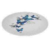 Blue Flying Butterflies Morpho Schneidebrett (Ecke)