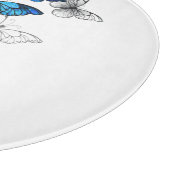 Blue Flying Butterflies Morpho Schneidebrett (Ecke)