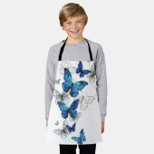 Blue Flying Butterflies Morpho Schürze (Getragen)