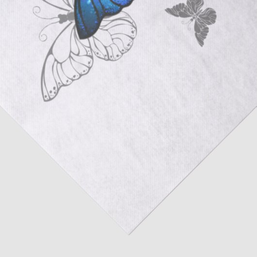 Blue Flying Butterflies Morpho Seidenpapier (Detail)