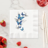 Blue Flying Butterflies Morpho Serviette (Beispiel)