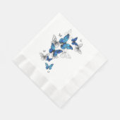 Blue Flying Butterflies Morpho Serviette (Ecke)