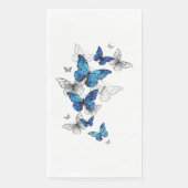 Blue Flying Butterflies Morpho Serviette (Vorderseite)