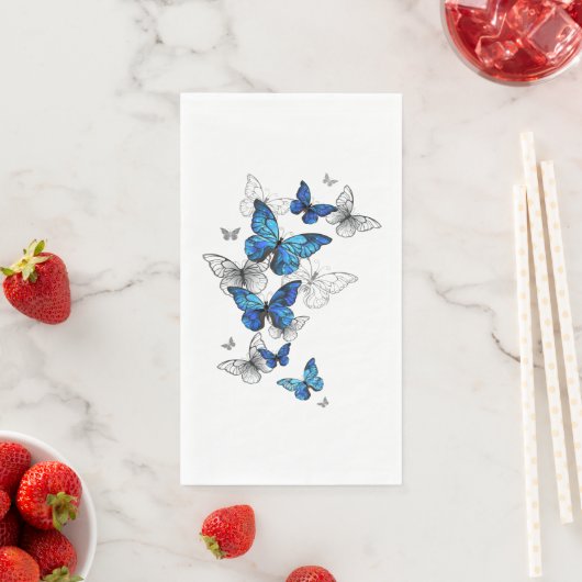 Blue Flying Butterflies Morpho Serviette (Beispiel)