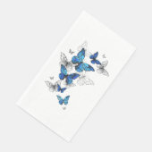 Blue Flying Butterflies Morpho Serviette (Ecke)