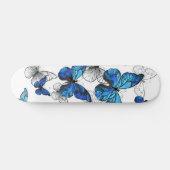 Blue Flying Butterflies Morpho Skateboard (Horizontal)
