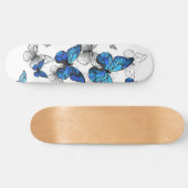 Blue Flying Butterflies Morpho Skateboard (Horizontal)