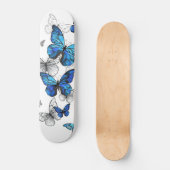 Blue Flying Butterflies Morpho Skateboard (Vorderseite)