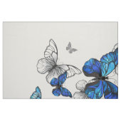 Blue Flying Butterflies Morpho Stoff (Fat Quarter (45,7 x 55,9 cm))