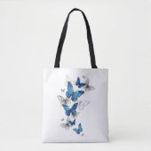 Blue Flying Butterflies Morpho Tasche (Vorderseite)