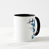Blue Flying Butterflies Morpho Tasse (VorderseiteRechts)
