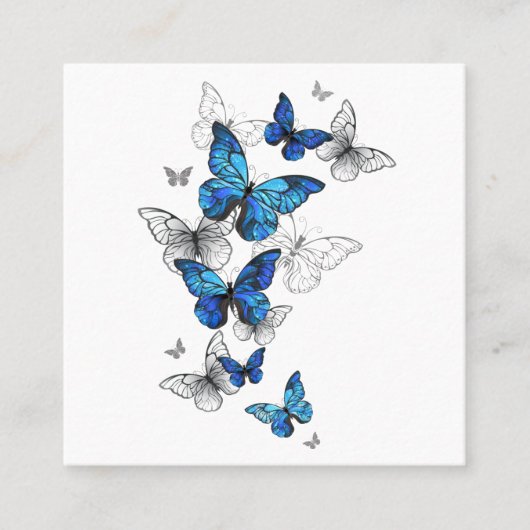 Blue Flying Butterflies Morpho Terminkarte (Vorderseite)