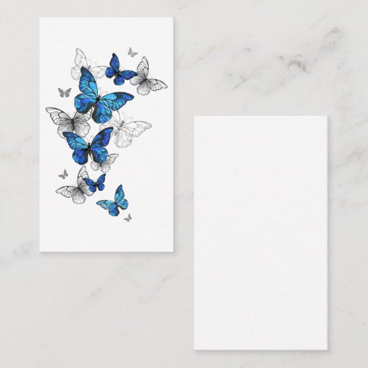Blue Flying Butterflies Morpho Terminkarte (Vorne/Hinten)