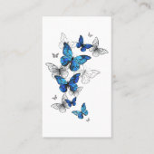 Blue Flying Butterflies Morpho Terminkarte (Vorderseite)