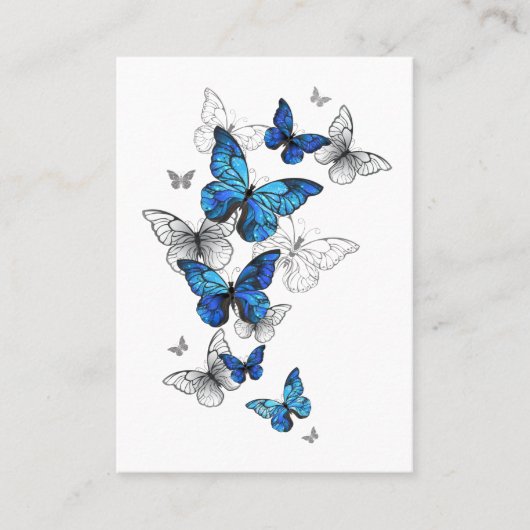 Blue Flying Butterflies Morpho Terminkarte (Vorderseite)