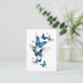 Blue Flying Butterflies Morpho Terminkarte (Stehend Vorderseite)