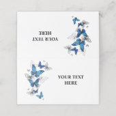 Blue Flying Butterflies Morpho Terminkarte (Außenseite Aufgefaltet)