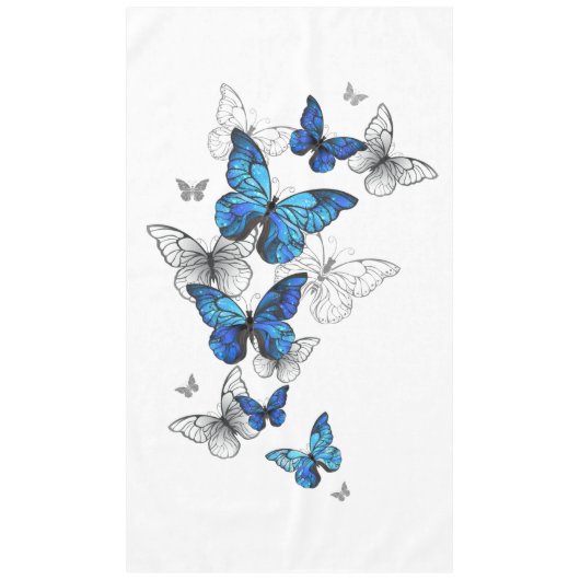 Blue Flying Butterflies Morpho Tischdecke (Vorderseite)